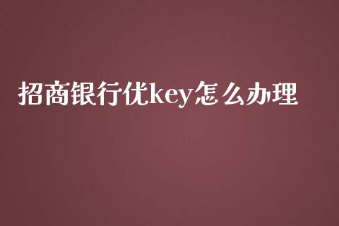 招商银行优key怎么办理_https://www.jzxwlb.com_股市新闻_第1张